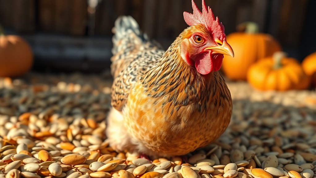 chickens thrive on pumpkin seeds