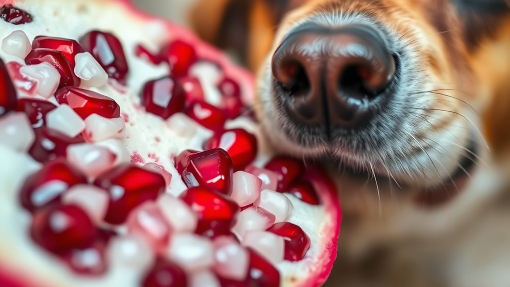 dogs and pomegranate seeds