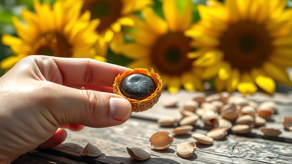 snack on sunflower seeds
